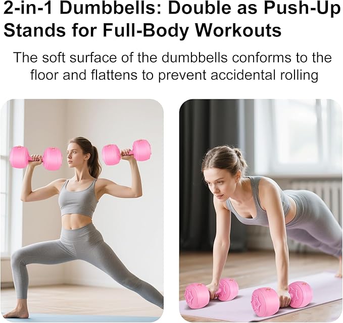 Water Filled Dumbbells Set - Water Filled Weights - Portable Travel Weights - Weights Adjustable