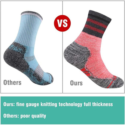 FEIDEER Women's Hiking Walking Socks, Multi-pack Outdoor Recreation Socks Wicking Cushion Crew Socks