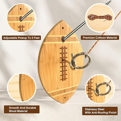 Ring Toss Game, Hook and Ring Toss Game with String and Hooks for Outdoor/Indoor Use, Man Cave