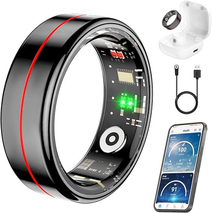 Fit Ring, Smart Health Rings for Women Men with Heart Rate,Blood Oxygen,HRV,Stress Level, Sleep