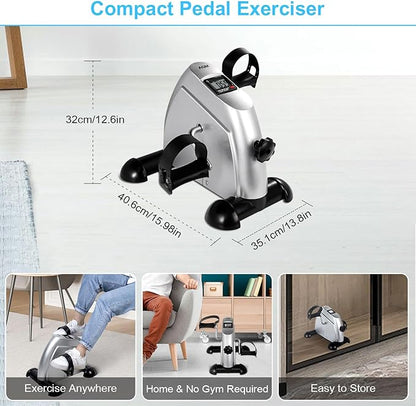 Mini Exercise Bike, AGM Under Desk Bike Pedal Exerciser Foot Cycle Arm & Leg Pedal Exerciser with