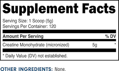 Bucked Up Pure Micronized Creatine Monohydrate for Women and Men - Easy to Mix and Unflavored - 5G