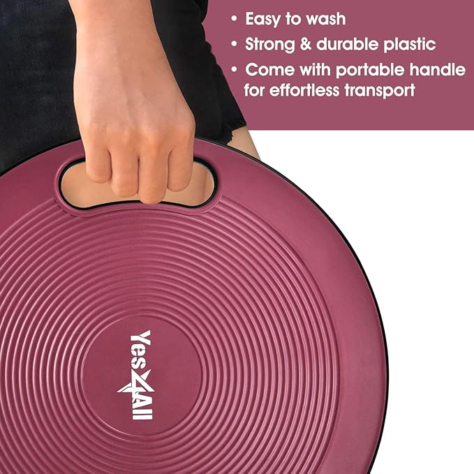 Yes4All Upgraded Wobble Balance Board, 16.34" TPE Non-slip, Stability Board for Home Gym, Standing