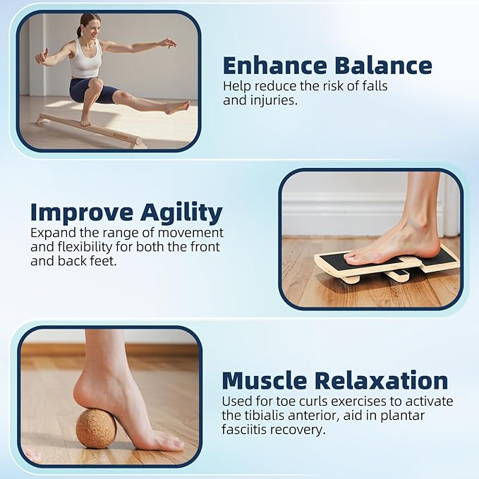 Versatile 40 Inch Beech Wood Balance Beam for Home Use - Enhance Balance, Ankle Strengthener Foot
