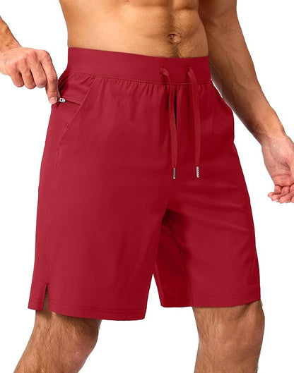 Men's Running Shorts with Zipper Pockets 9 Inch/ 7 Inch / 5 Inch Lightweight Quick Dry Gym Workout