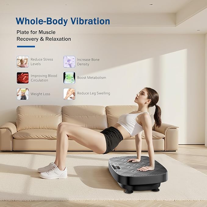 Vibration Plate Exercise Machine, Vibration Plate for Lymphatic Drainage & Body Toning, Whole Body