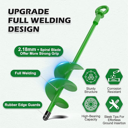 4 Pcs 18" Fully Welded Ground Anchors Shed Anchors Kit with 1/8" Galvanized Cable & Turnbuckles &