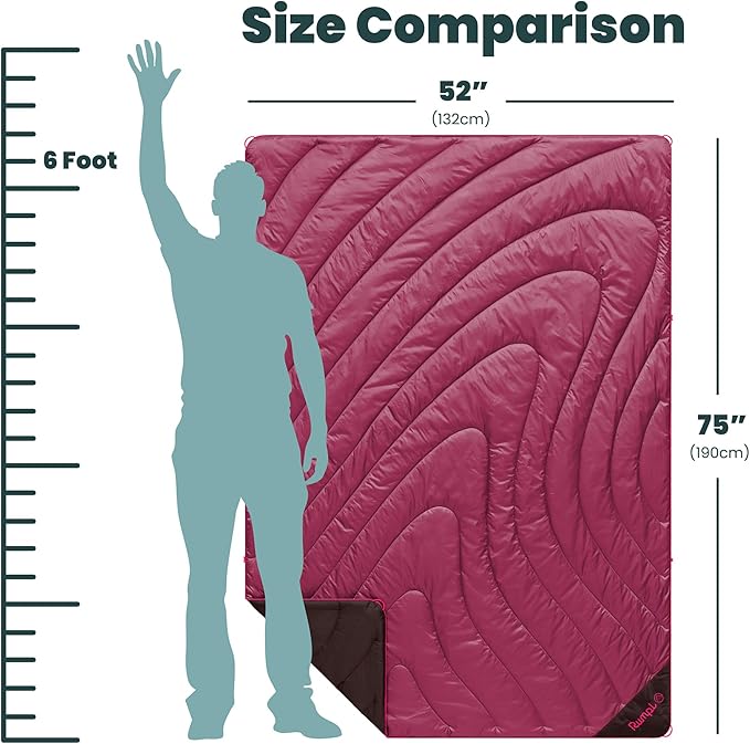 Rumpl Original Puffy Blanket - Warm, Water-Resistant Camping Blanket with 100% Recycled Synthetic