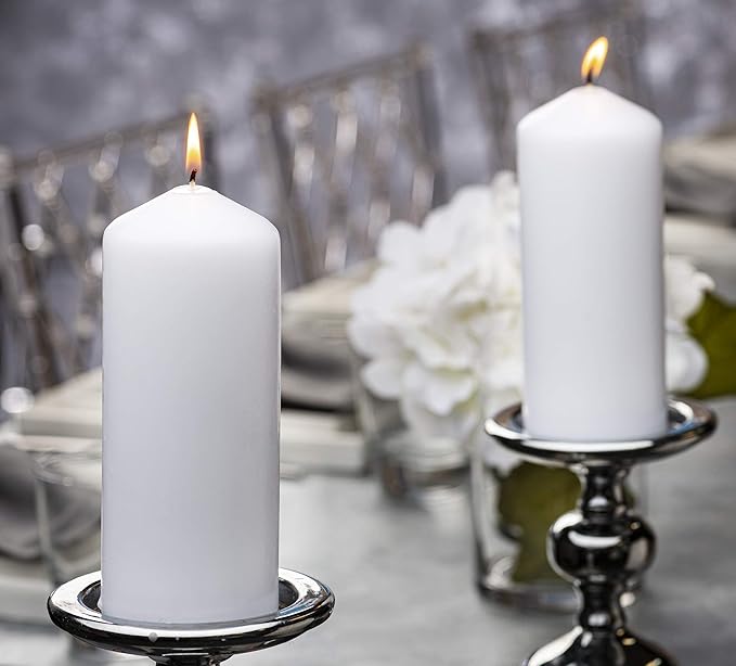 BOLSIUS 6 White Pillar Candles Bulk - 3x9 Inches Candle Set - 116+ Hours Clean Burning - No Palm