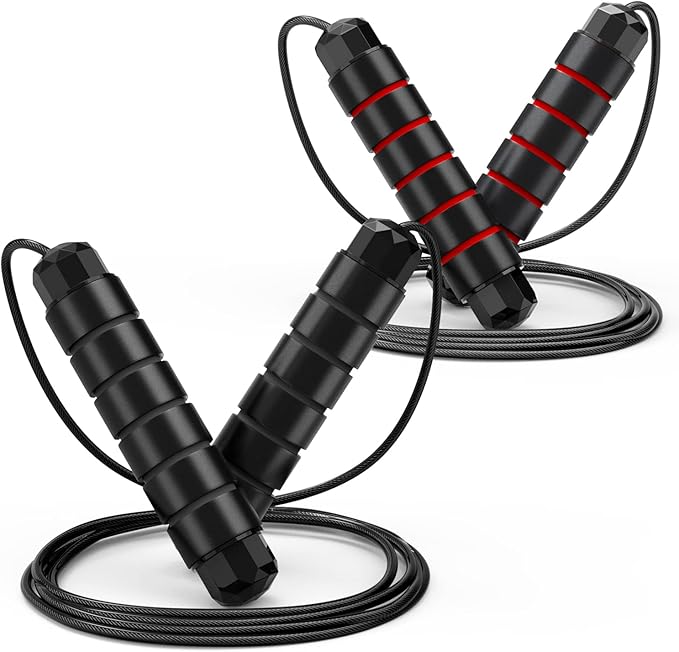 Jump Rope, Tangle-Free Rapid Speed Jumping Rope Cable with Ball Bearings for Women, Men, and Kids