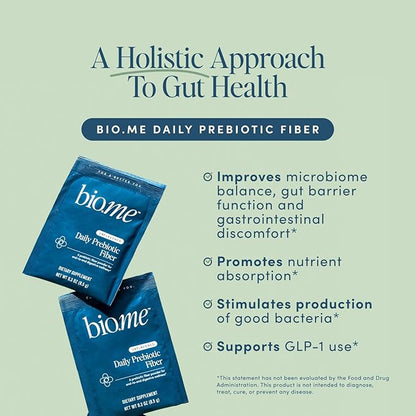 Daily Prebiotic Fiber Powder Unflavored - 20 Travel Packs, 7g Per Serving - Soluble & Insoluble