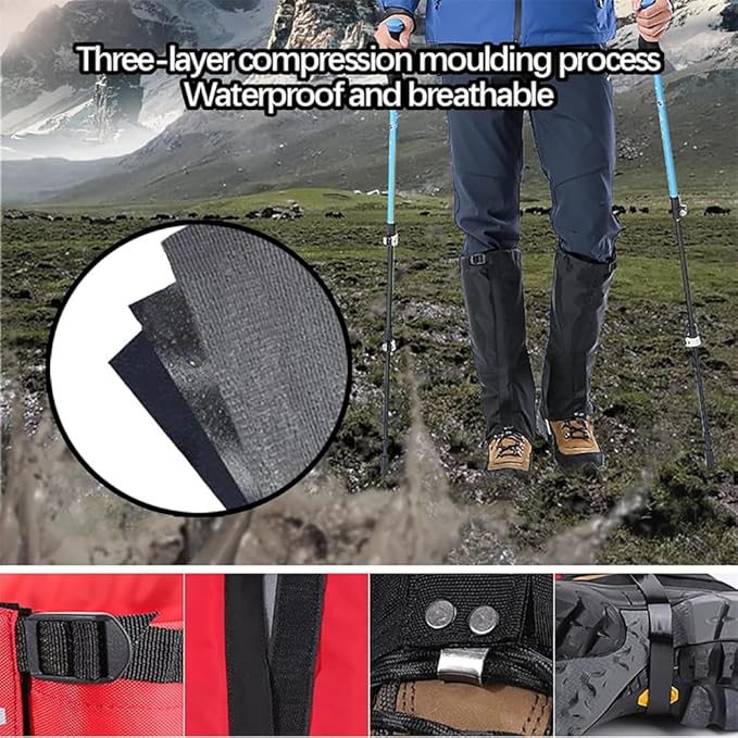 Leg Gaiters for Hiking Boots,900D Waterproof Hunting Hiking Gaiters Adjustable Snow Boot Gaiters