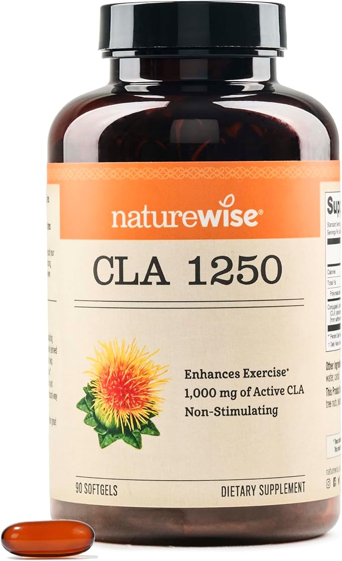 NatureWise CLA 1250 - Conjugated Linoleic Acid Supplement for Women and Men, Not Stimulating