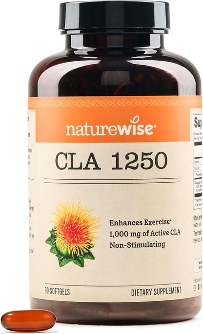 NatureWise CLA 1250 - Conjugated Linoleic Acid Supplement for Women and Men, Not Stimulating