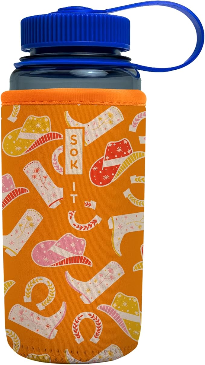 Sok It BotlSok Water Bottle Sleeve Insulated Neoprene Cover (Cowgirl Couture, Fits 16oz CamelBak or