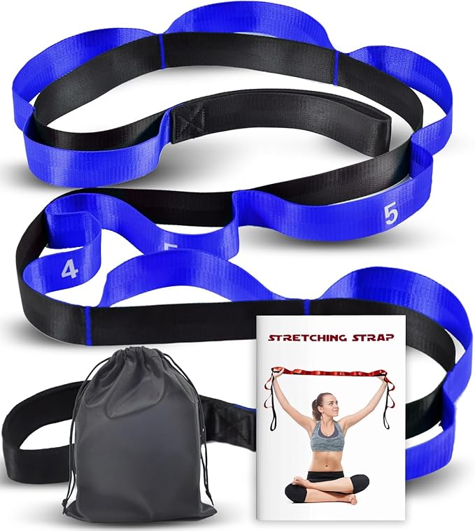 Stretching Strap with 10 Loops-Yoga Strap for Physical Therapy,Home Workout,Pilate & Flexibility