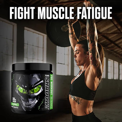 JNX SPORTS The Shadow! 350mg of Caffeine Hard Core Preworkout - Green Apple 30 Servings | Electric