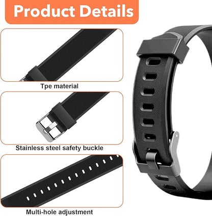 Watch Bands Replacement for ID115plus HR, Very Fit Pro Activity Fitness Tracker Wrist Bands Set