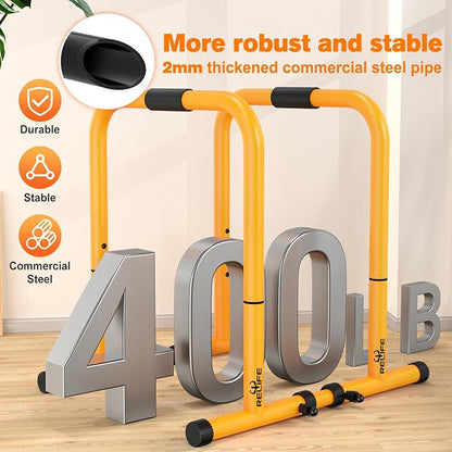 RELIFE REBUILD YOUR LIFE Dip Station Functional Heavy Duty Dip Stands Fitness Workout Dip bar