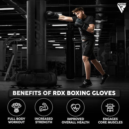 RDX Boxing Gloves, Pro Training Sparring, Maya Hide Leather, Muay Thai MMA Kickboxing, Men Women
