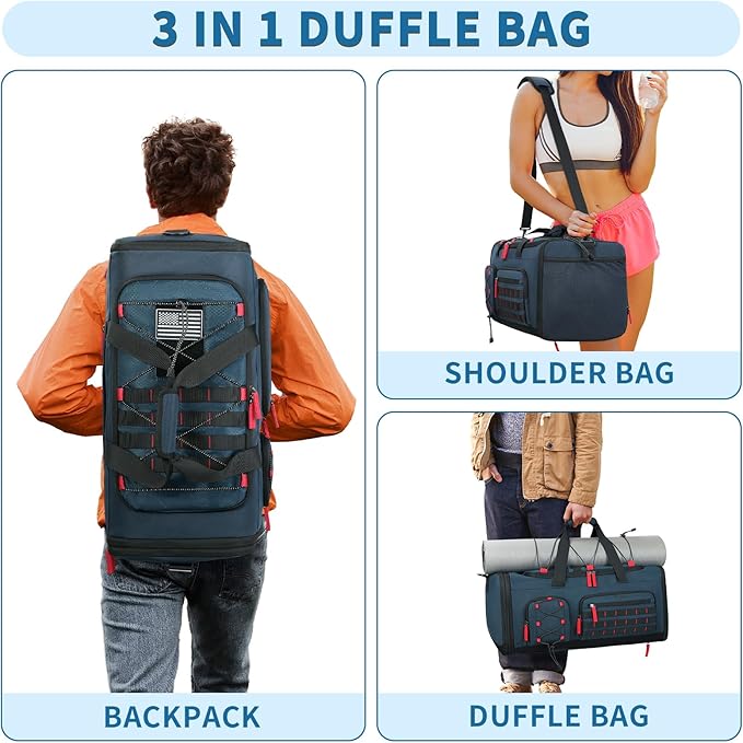 Bosstin Gym Bag for Men & Women,45L Travel Duffle Sports Duffel Bag Gym Weekender Overnight
