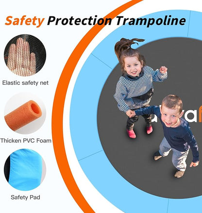 Ativafit 60'' Rebounder Trampoline Indoor Outdoor for Kids Ages 1-8, 5 FT Recreational Toddler