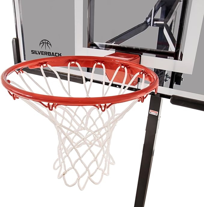 Silverback In-Ground Basketball Hoops, Adjustable Height Tempered Glass Backboard and Pro-Style