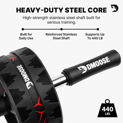 DMoose Fitness Ab Roller Wheel for Core Strength Training - 3.2 Inch Dual-Wheel Ab Wheel Roller