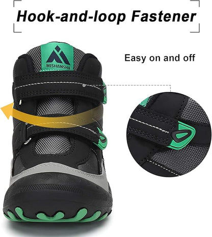 Mishansha Kids Hiking Boots Toddler Girls Boys Hiking Shoes Water-Resistant Anti-Collision Non-Slip