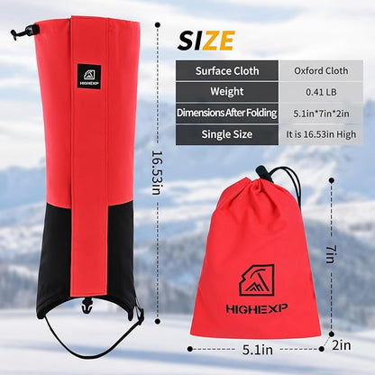 Leg Gaiters 100% Waterproof Adjustable Shoe Snow Boot Guard Gators for Hiking Shoe Cover Hunting