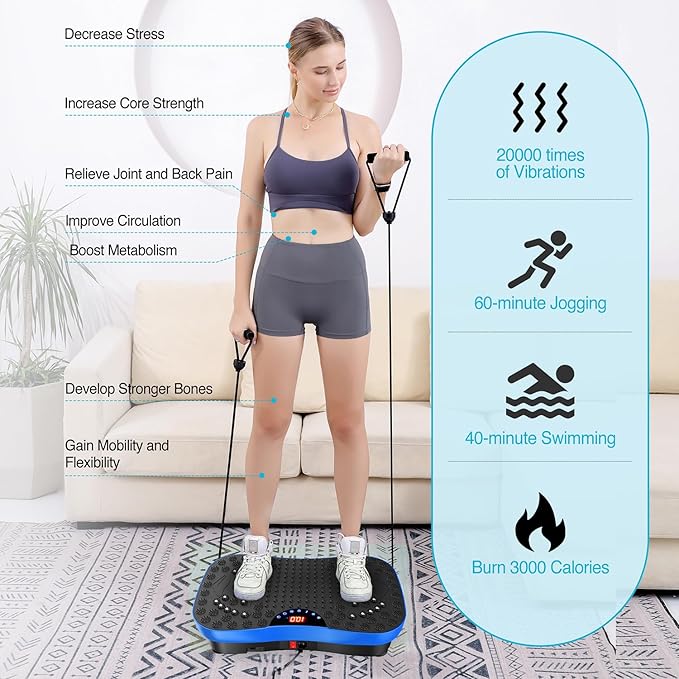 AXV Vibration Plate Exercise Machine Whole Body Workout Portable Mini Vibrate Fitness Platform