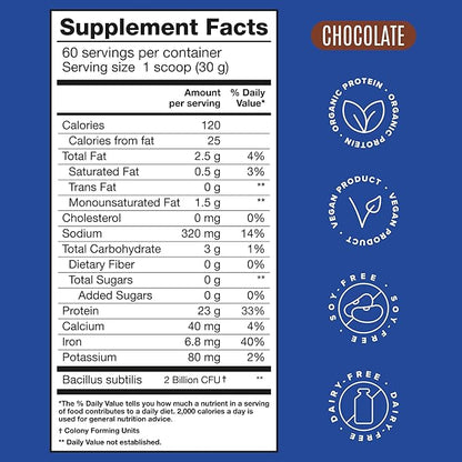 Falcon Vegan Protein Powder Organic, Stevia & Sugar Free, Plant Based Protein, Low Carb, Dairy