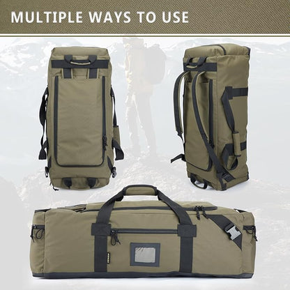 86l Large Duffel Bag For Travel, Gym & Sports - Water Repellent Polyester, Hidden Straps, Shoe