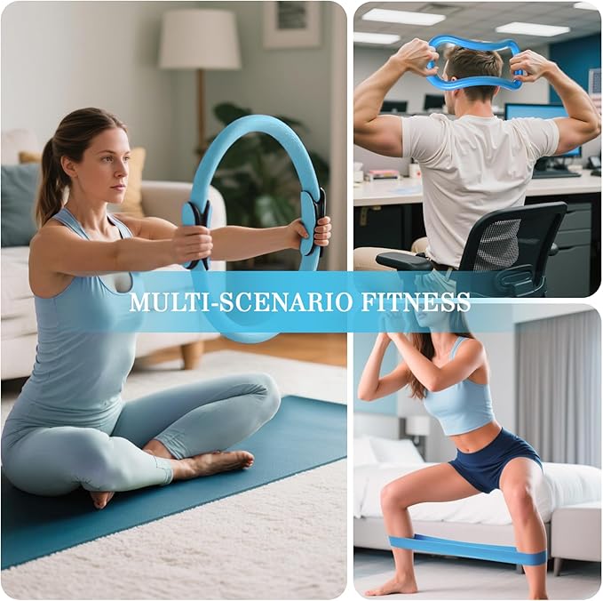 Home Pilates Kit for Women Pilates Equipment Ring and Ball Set Magic Circle Hoop with 5 Resistance