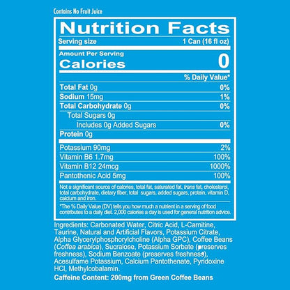 REDCON1 Energy High Performance Drink, Icy Blue Lemonade - Zero Sugar Energy Drink with Alpha GPC