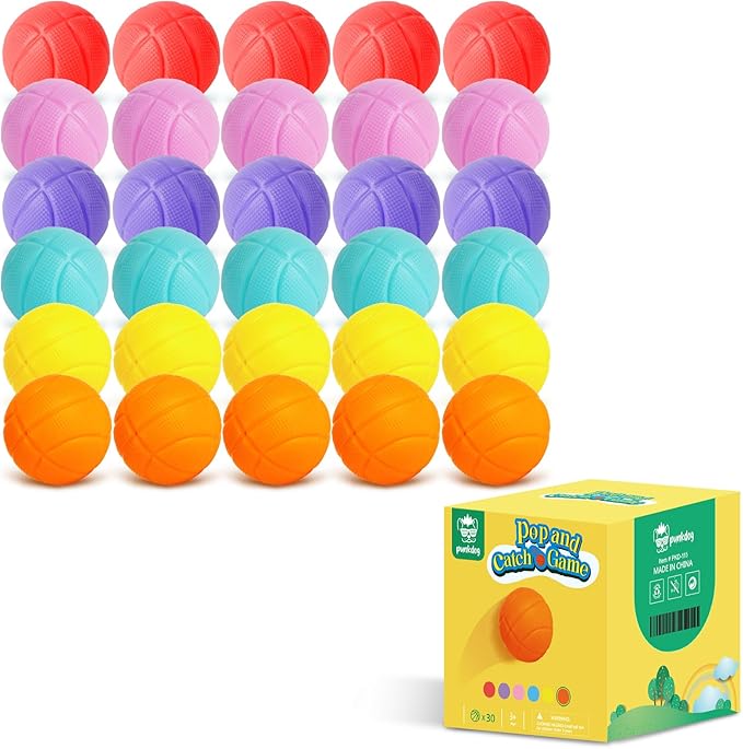 punkdog 30 PingPong Balls for Pop and Catch Ball Game - Outdoor Indoor Game Activities for Boys &
