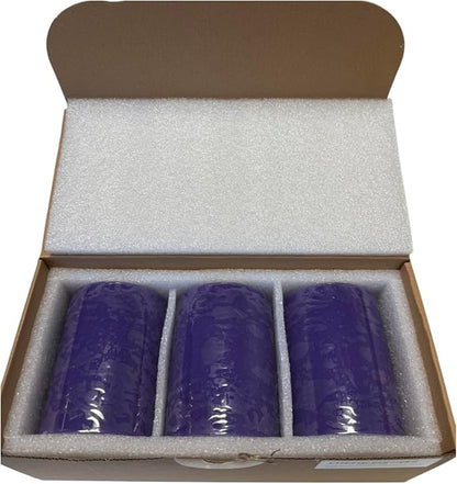 Mister Candle Dripless Unscented Pillar Candles, Set of 3 Hand Poured Solid Color Non-Scented