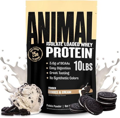 Animal Whey Isolate Protein Powder - Loaded for Pre & Post Workout Muscle Builder and Recovery with