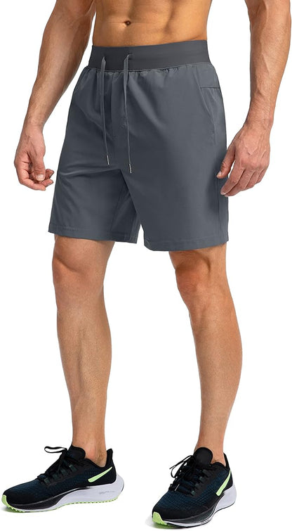 Men's Running Shorts with Zipper Pockets 9 Inch/ 7 Inch / 5 Inch Lightweight Quick Dry Gym Workout