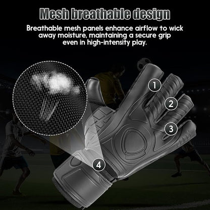Soccer Goalkeeper Gloves with Finger Protection to Prevent Injuries, Strong Grip for Tough Tackles
