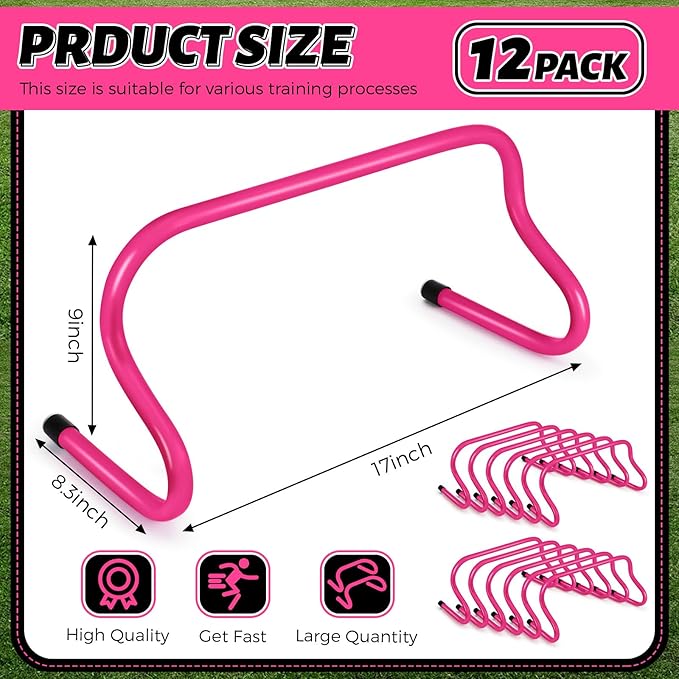 Wettarn 12 Pcs 9" Speed Training Agility Hurdles for Athletes Reliable Training Hurdle Plyometric