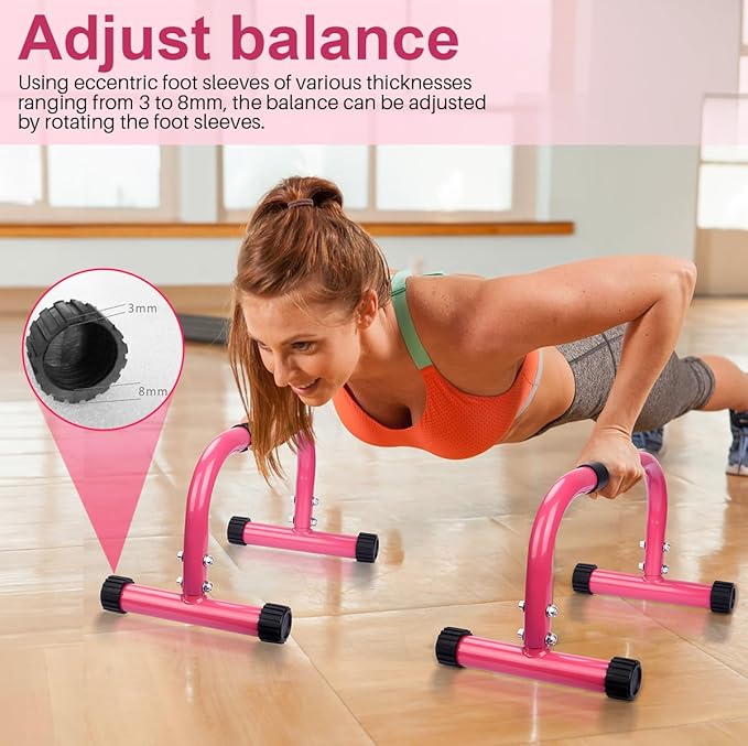 AmazeFan Parallettes Bars, High Steel Push Up Bar Strength Training For Handstands, Calisthenics