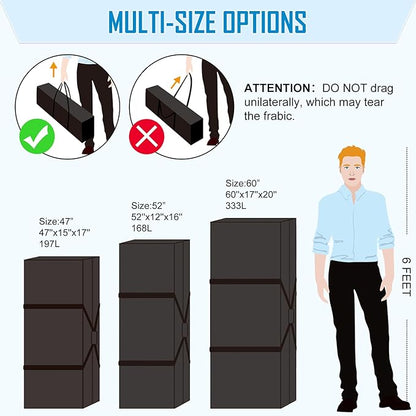 Sports Duffle Bag 60IN Extra Large Travel Duffel Luggage Bag with Upgrade 2-way Lockable Zippers