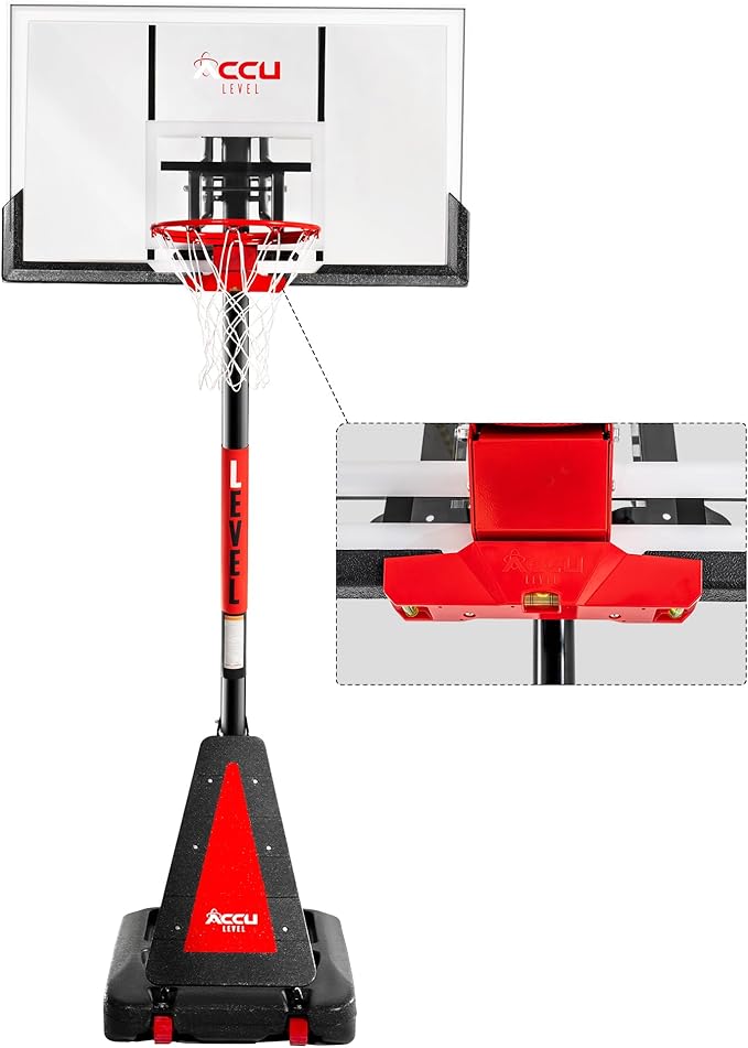 Crank Lift Basketball Hoop Outdoor 7.5-10ft Adjustable Portable Basketball Goal for Youth and
