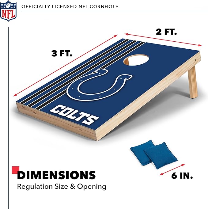 NFL 2' x 3' Solid Wood Cornhole Set with Direct Print HD Team Graphics – Great Gift for Any