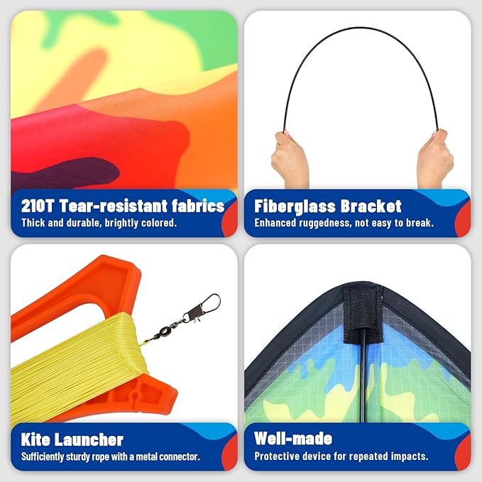 Three Headed Shark Kite for Kids and Adults,Kites for Kids Ages 8-12 Easy to Fly,Single Line Beach