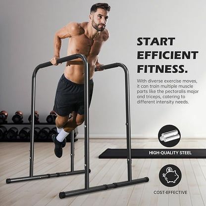 leikefitness Pull Up Dip Station Strength Training Dip Stands Station Tricep Dips Push-Ups For Home