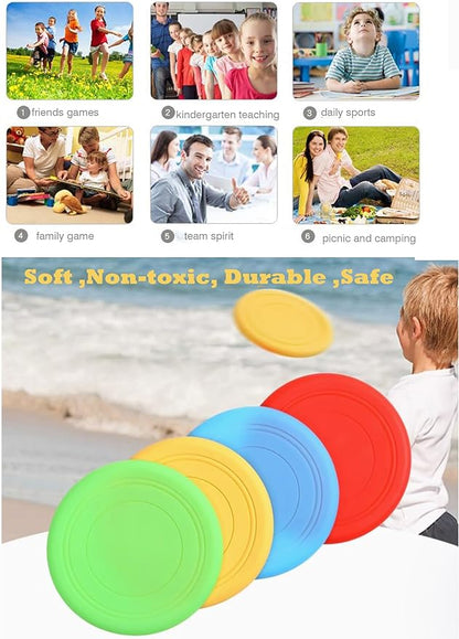 Kids Flying Disc Toy Outdoor Playing Lawn Game Disk Flyer for Kindergarten Teaching Soft Silicone