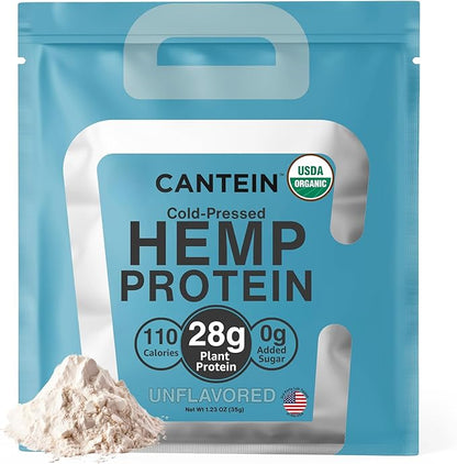 Organic Hemp Protein Powder, Plant Based and Vegan Protein Shake, Lactose and Dairy Free, Gluten