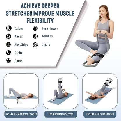 Hamstring Stretcher for Knee Extension & Pain Relief, Adjustable Low Back, Calf, Leg & Hip
